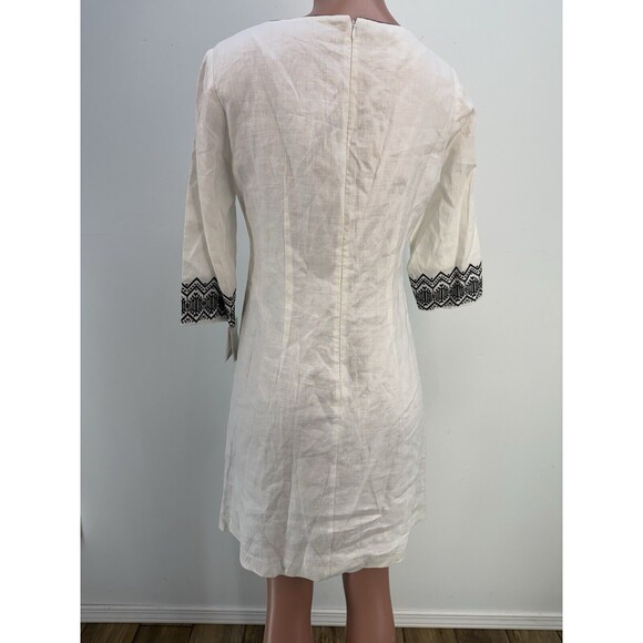 NEW SHELL LINEN DONNA MORGAN Women's Sheath Dress with Embroidery - Picture 3 of 16